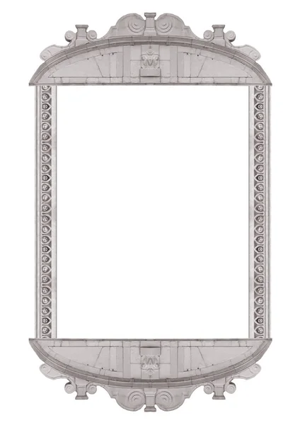 Białe Tło Ramki Dekorowanym Stylu Barokowym Architektonicznych Granic — Zdjęcie stockowe