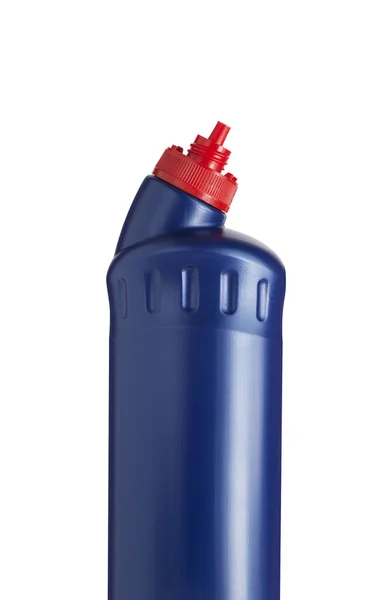 Blue Plastic Bottle Liquid Laundry Detergent Cleaning Agent Bleach Fabric — Stock Photo, Image