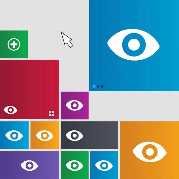 Sexto Sentido Sinal Ícone Olho Botões Botões Site Interface Moderna — Fotografia de Stock