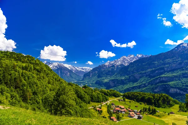 Dorp Lungern Lungerersee Obwalden Zwitserland — Stockfoto