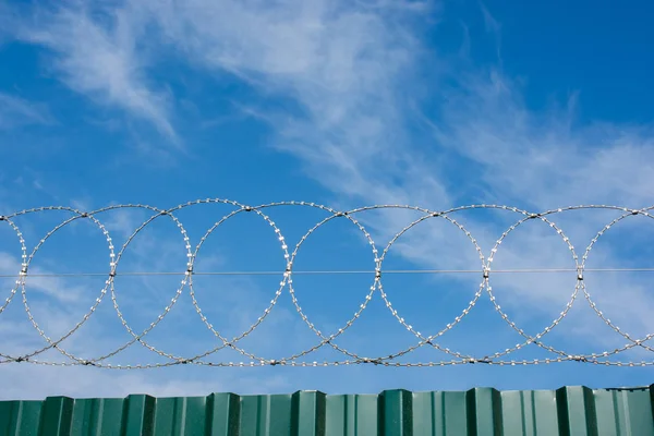 Valla Alambre Púas Utilizada Para Fines Protección — Foto de Stock