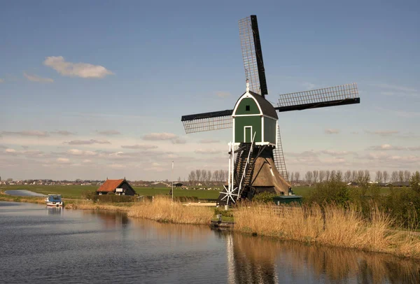 Windmolen Achterlandse Molen Bij Het Nederlandse Dorp Groot Ammers Regio — Stockfoto