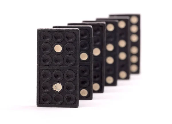 Beyaz Arkaplanda Izole Edilmiş Eski Domino Oyunu — Stok fotoğraf