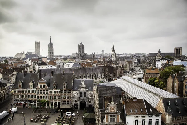 Vista Panorâmica Cidade Ghent Detalhe Cidade Bélgica Europa — Fotografia de Stock