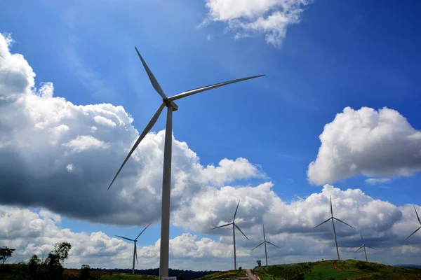 Energía Ecológica Turbinas Eólicas Electricidad Generadora Energía —  Fotos de Stock