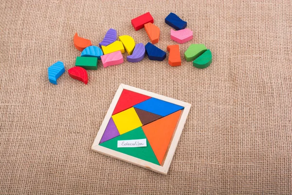 四角形のパズルのカラフルな作品 — ストック写真