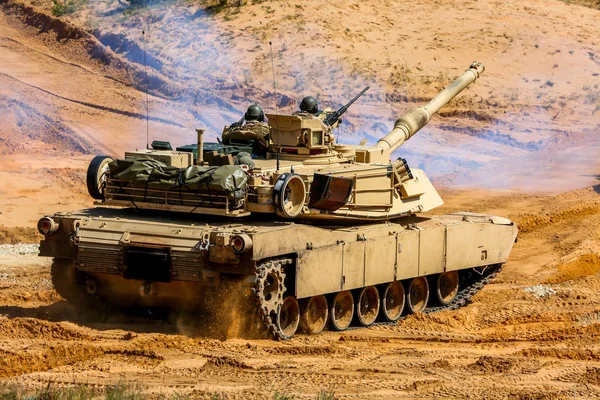 Abrams Tankok Lettországban Nemzetközi Katonai Kiképzés Saber Strike 2017 Adazi — Stock Fotó
