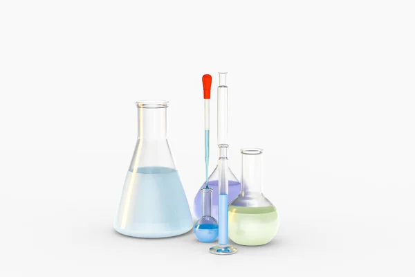 Rendering Chemical Vessels Laboratory Computer Digital Image — Stock Photo, Image