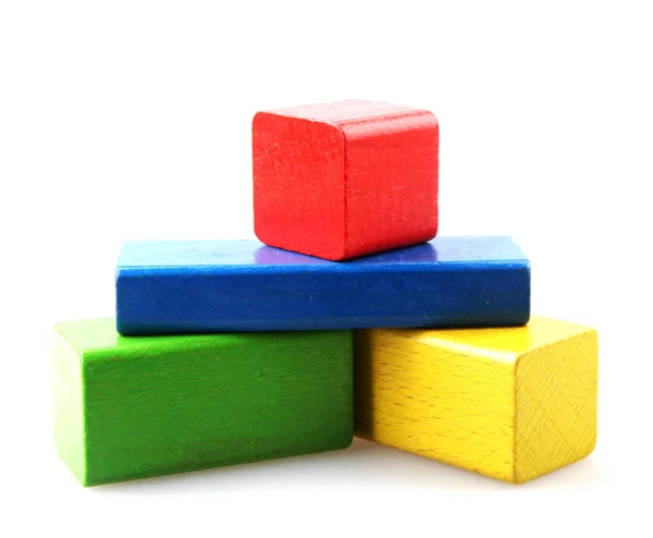 Renkli Ahşap Bina Blokları Oyuncakları — Stok fotoğraf