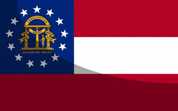 Red White Stripes Flag United State Georgia Shadow — Stock Photo, Image