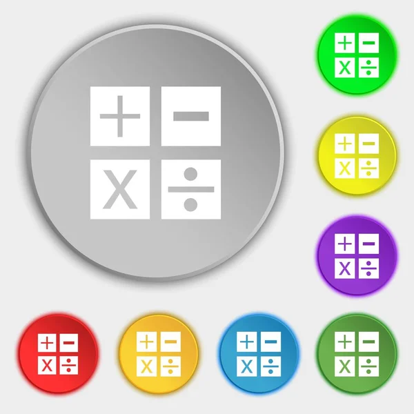 Multiplikation Division Symbol Mathematik Symbol Mathematik Symbole Auf Acht Flachen — Stockfoto