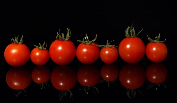 Close Tomatoes Black Background — Stock Photo, Image
