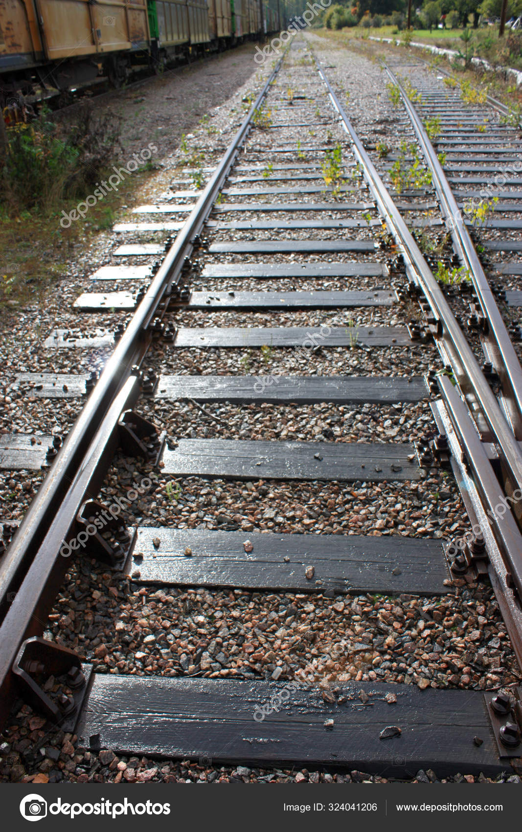 Railroad Going Perspective Sunny Days — Stock Photo © YAYImages