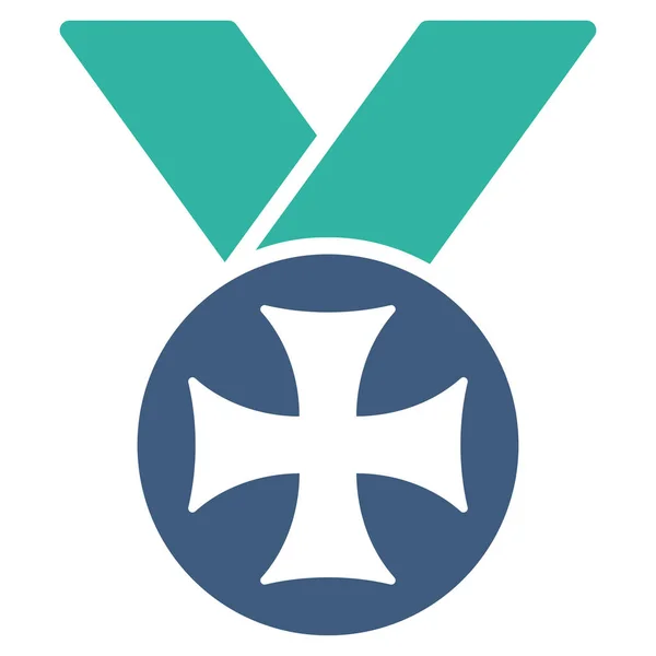 Icône Médaille Maltaise Competition Success Bicolor Icon Set Glyphe Style — Photo