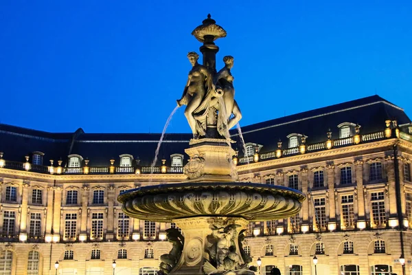 Bordeaux 2017 Place Bourse Night — стоковое фото