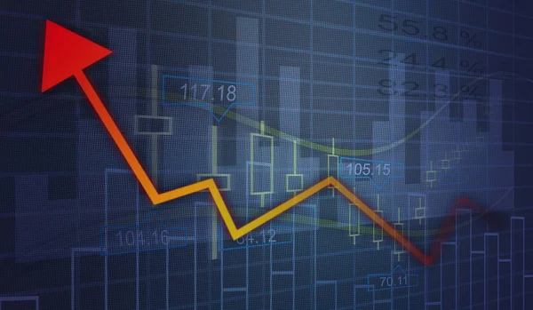 Pénzügyi Üzleti Grafikonok Pénzügyi Koncepció Vezető Képernyőn — Stock Fotó