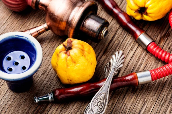 Shisha Hookah Oriental Com Marmelo Sabor Para Relaxar Marmelo Shisha — Fotografia de Stock