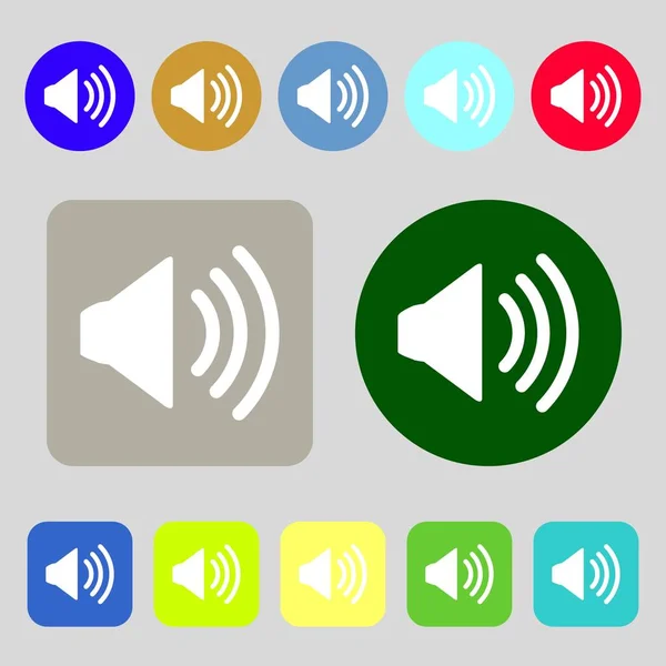 Icono Signo Volumen Del Altavoz Símbolo Sonido Botones Colores Diseño — Foto de Stock