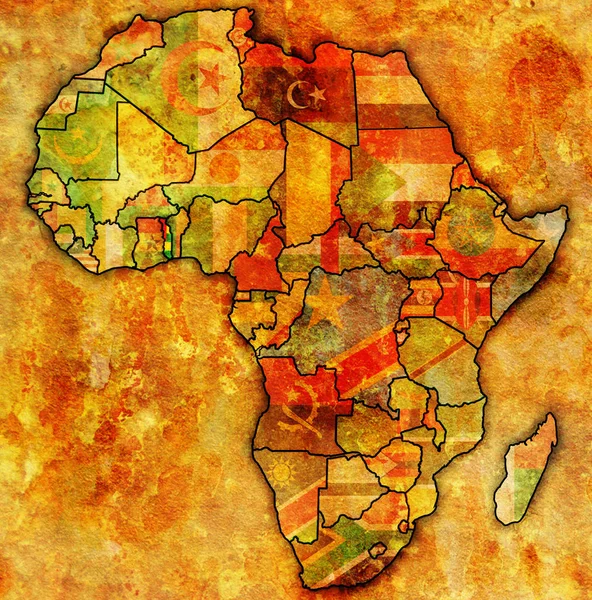 Togo Mapa Político Vintage Real África Com Bandeiras — Fotografia de Stock