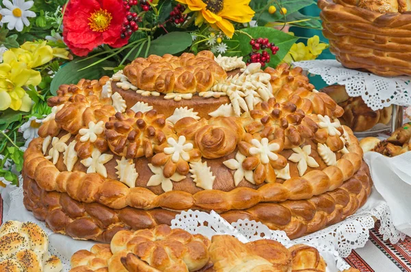 Festive Bread Which Awarded Honorary Distinguished Guests — Stock Photo, Image