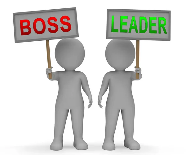 Boss Leader Zeichen Bedeuten Ein Team Besser Führen Als Managen — Stockfoto