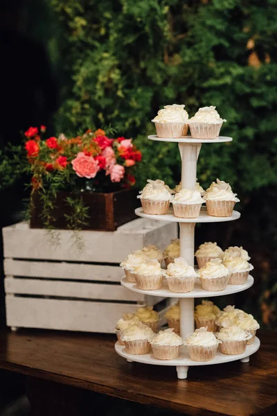 Hochzeitstorte Bei Der Hochzeit Des Brautpaares — Stockfoto