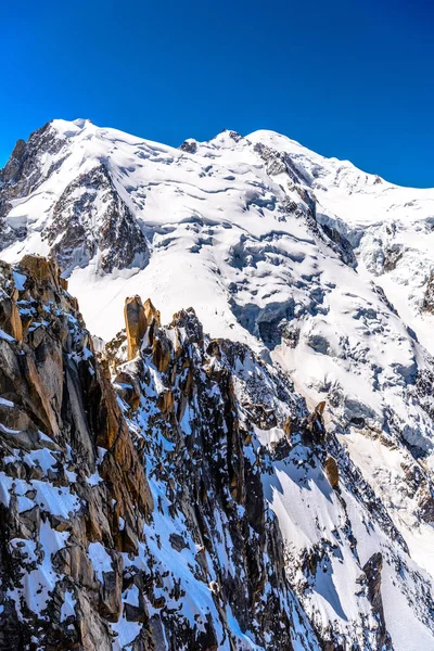 Sneeuwbergen Chamonix Mont Blanc Haute Savoie Alpen Frankrijk — Stockfoto