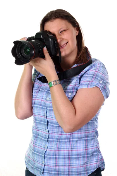 Female Photographer Close View — Stock Photo, Image