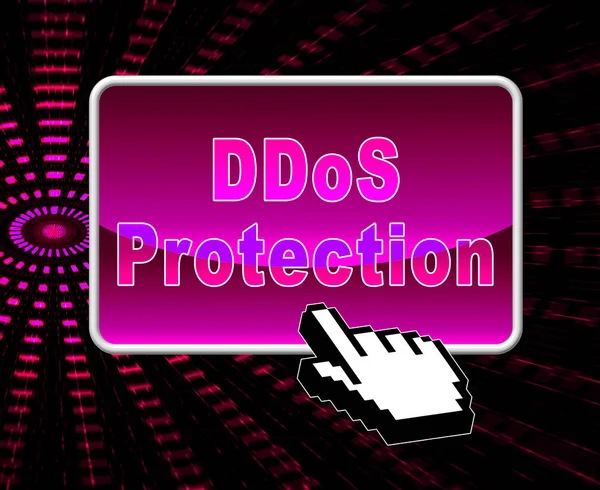 Ddos Protection Denial Of Service Security 3d Illustration Shows Malware And Intruder Risk On System Or Web