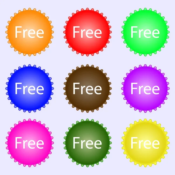 Free Sign Icon Special Offer Symbol Set Nine Different Colored — Stock Photo, Image