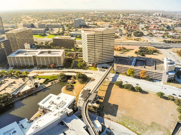 Vista Aérea Del Centro Las Colinas Irving Texas Sistema Ferroviario —  Fotos de Stock