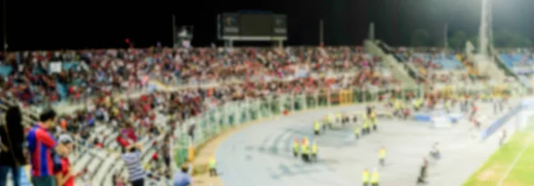 Trasfondo Desenfocado Con Partidarios Estadio Para Partido Fútbol Por Noche — Foto de Stock