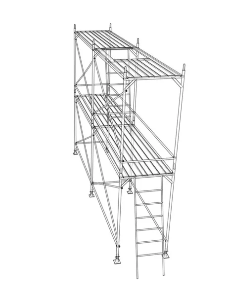 Esquema Andamio Ilustración Estilo Marco Alambre —  Fotos de Stock