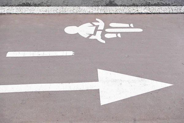 Montar Carril Bici Señal Detalle Para Viajar Bicicleta — Foto de Stock