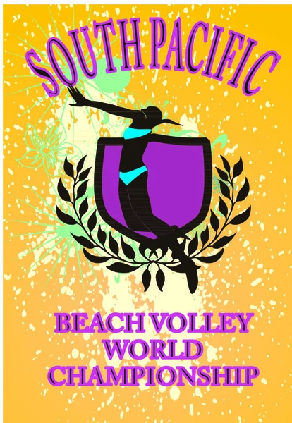 Equipo Voleibol Playa Vector Arte — Vector de stock