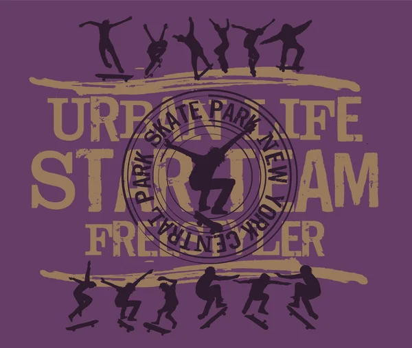 Urban Skate Team Vektorkunst — Stockvektor