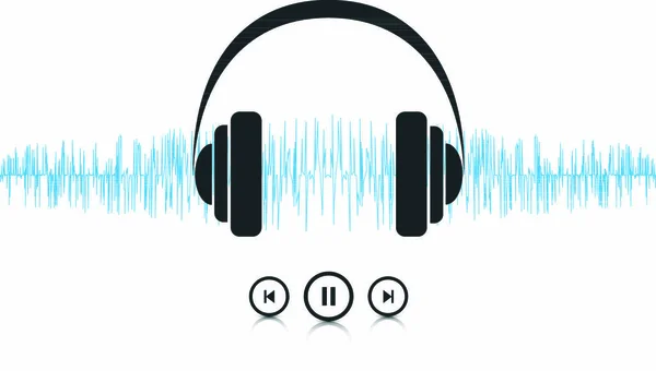 Resim Ses Dalgaları Müzik Çalar Kavramını Temsil Eden Bir Vektör — Stok Vektör