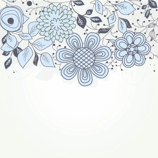 手绘鲜花的复古贺卡 — 图库矢量图片