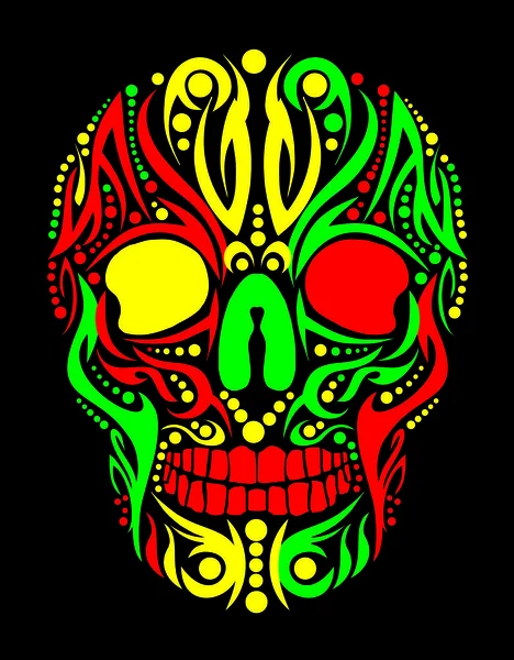 Tatouage Crâne Tribal Art Vecteur — Image vectorielle
