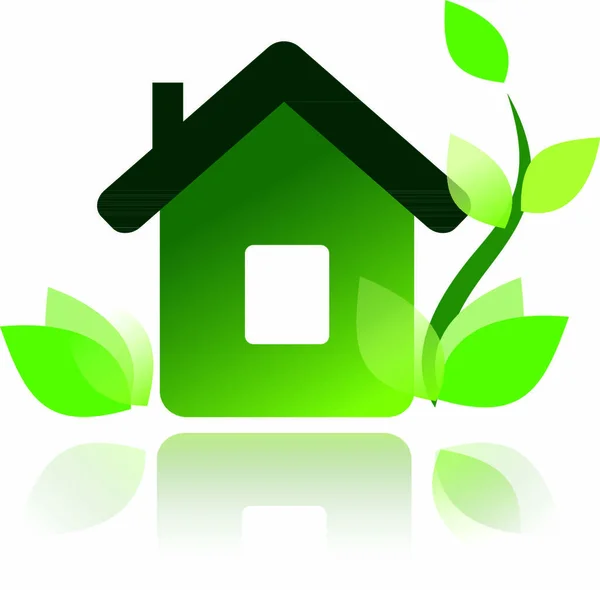 Icône Eco Home Illustration Vectorielle Isolée — Image vectorielle