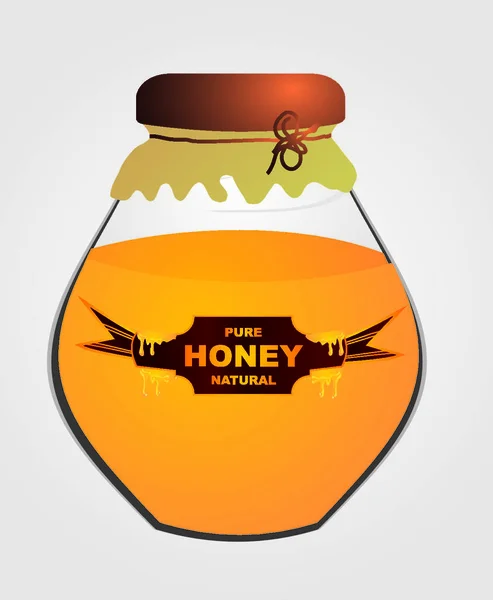 Liquid Honey Jar Vector Art Design — Stock Vector