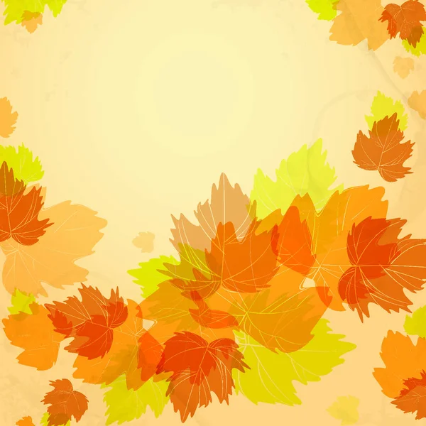 Herfst Achtergrond Met Bladeren Vector Illustratie Eps — Stockvector