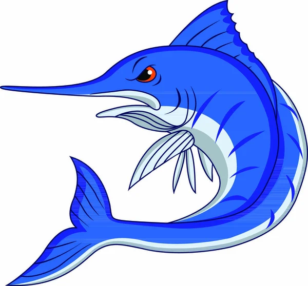 Vector Ilustración Dibujos Animados Marlin Azul — Archivo Imágenes Vectoriales