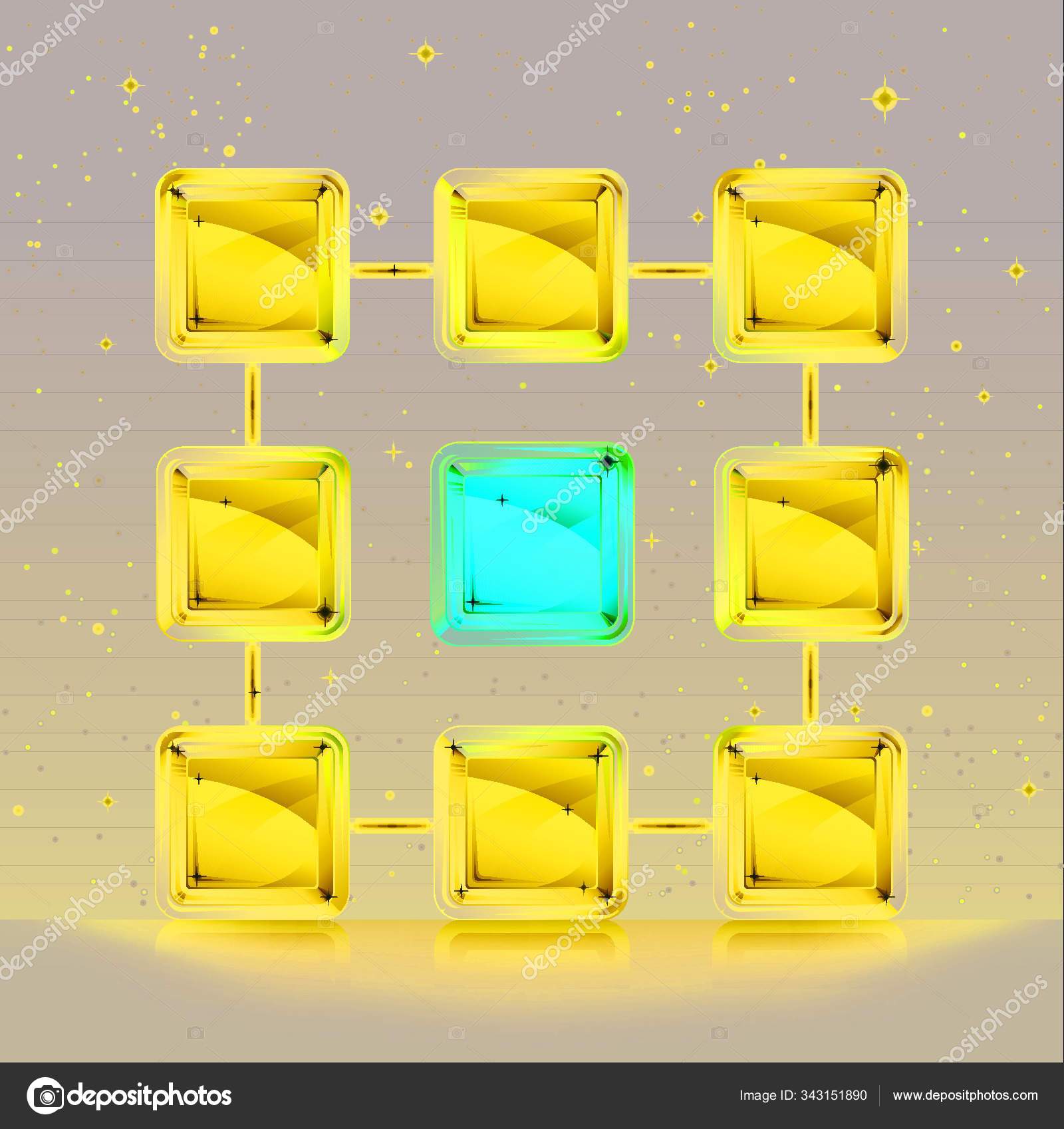 Group Blue Square Glass Blocks Surrounding Red Block Stock Vector Image