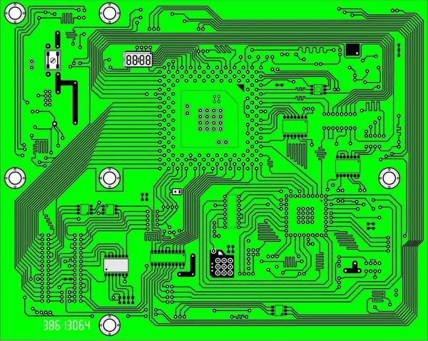 高科技绿色工业电子载体背景 — 图库矢量图片