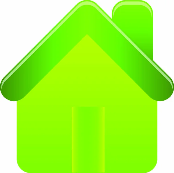 Icône Maison Verte Sur Fond Blanc — Image vectorielle