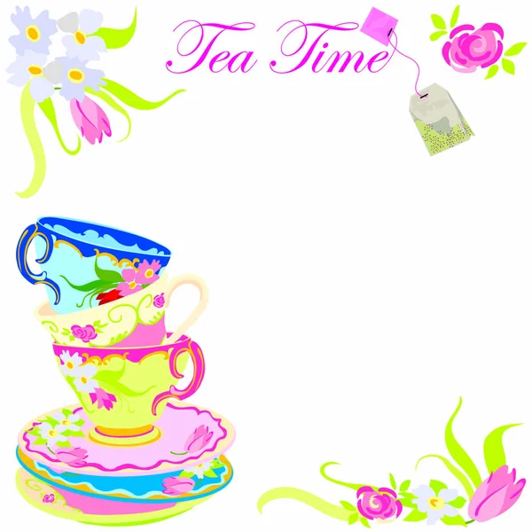 Einladung Zur Tea Time Party — Stockvektor