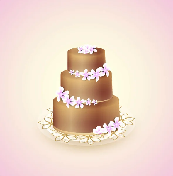 Pastel Chocolate Dulce Para Celebraciones Ilustración Vectorial — Archivo Imágenes Vectoriales