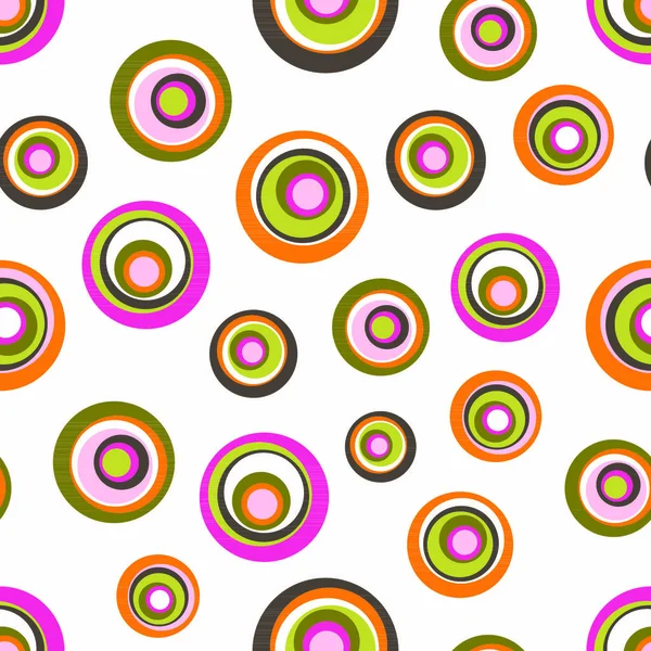 Illustration Vectorielle Motif Cercles Rétro Sans Couture — Image vectorielle