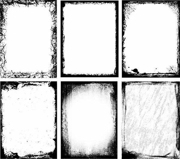 Set Different Frames Textures — Stock Vector